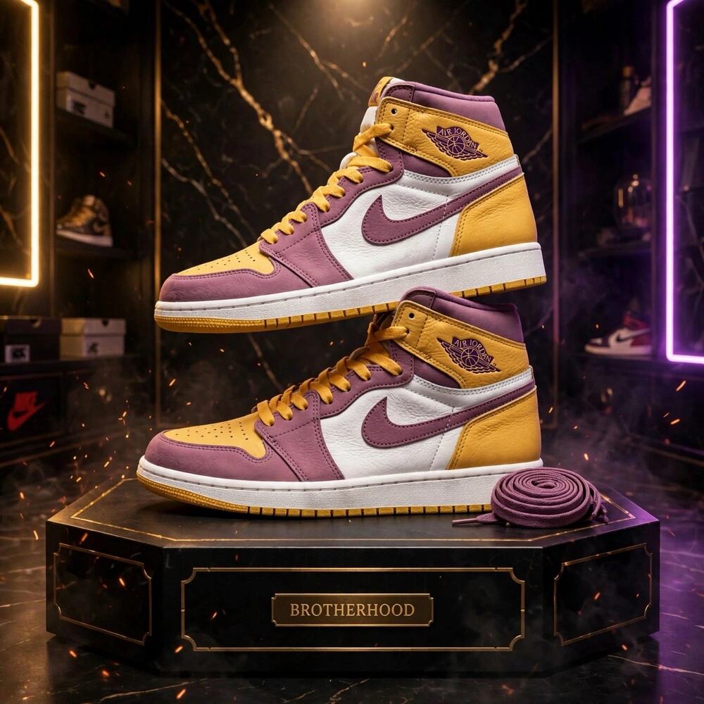 Size 7Y - Nike Air Jordan 1 High OG Brotherhood GS University Gold